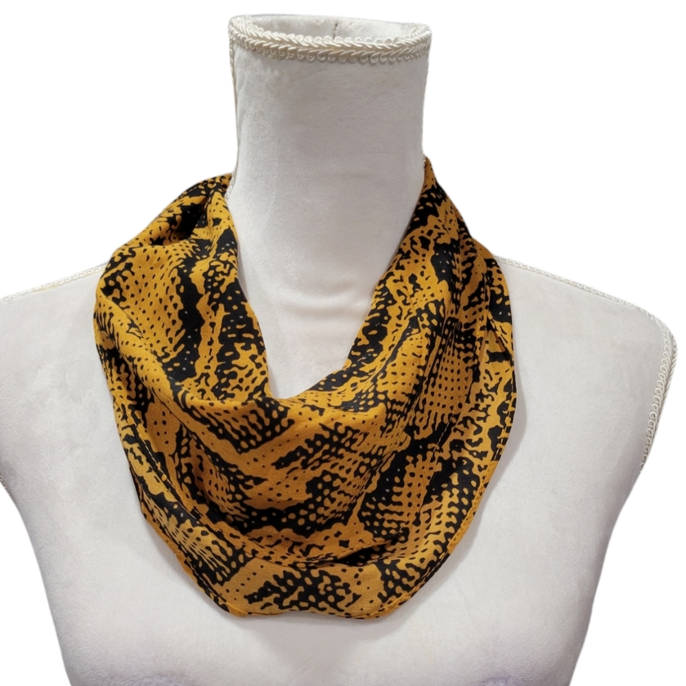 BCBG Brown & Black Snakeskin Print Scarf